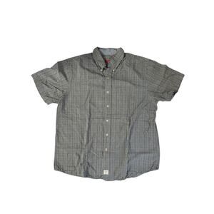 IZOD Black and White Checked Casual Button Down Shirt Large